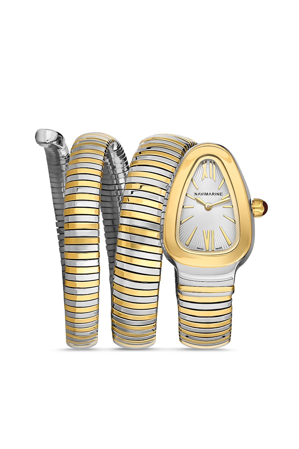 NAVIMARINE Gold Silver Spiral Kadın Kol Saati